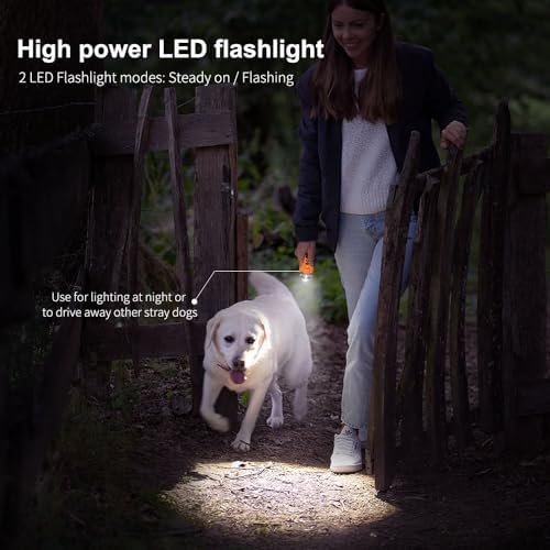 Dog Bark Deterrent Devices Rechargeable Anti-Barking Device for Dogs with 3X Ultrasonic Barking Control & Behaviour Correct Feature Better Than Dog Training Collars or Shock Collars (Black & Orange)