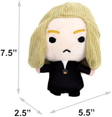 Buckle-Down The Wizarding World of Harry Potter Squeaky Plush Dog Toy for Large, Medium & Small Dogs, Lucius Malfoy Standing Charm Full Body Pose, 2.5" x 5.5"