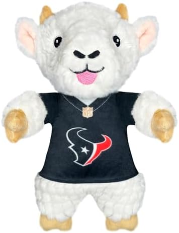 Pets First NFL Houston Texans Toy for Dogs and Cats with Squeaker, Wearing a Team Jersey! Fun & Sporty Goat Shaped Dog Chew Toy, Interactive Pet Toy