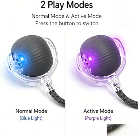 Cat Ball Toy,New Interactive Rolling Cats Dog Toy Balls 360° Smart Automatic Rolling Pet Ball, Fast Moving Toy for Dog,Interactive Toys for Cats (Grey)