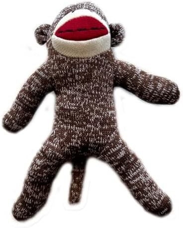 Vibrant Life Playful Buddy Sock Monkey Squeaky Dog Toy for Small to Medium Size Dogs, Colors May Vary, Washable