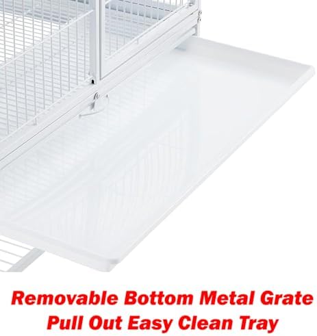 Two Full Story Deluxe Double Unit 4-Tier Chew-Proof Tight 1/2-Inch Bar Spacing Double Durable Front Doors Feisty Ferret Hammock Squirrel Chinchilla Rat Hamster Gerbil Small Animal Critter Rolling Cage