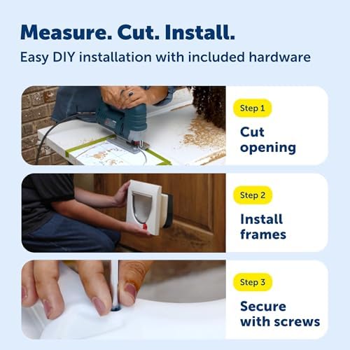 PetSafe Big Cat Door, Interior/Exterior, 4-Way Lock, Soft-Close, Up to 25lb