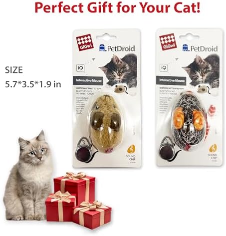 Gigwi Interactive Cat Toys For Indoor Cats, Moving Cat Toy For Bored Indoor Adult Cats, Automatic Electronic Moving Mouse Cat Toys With Realistic Squeaky, Kitten Toys Cat Hunting Toys For Self Play
