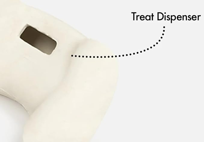 Silver Paw Game Controller Dog Toy Chicken Scent Natural Rubber w/Treat Dispenser, White