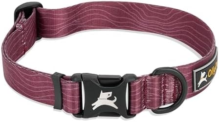OllyDog Flagstaff Collar, Adjustable Soft Puppy Collars with Quick Release Buckle, Ideal Dog Collar for Everyday Use and Adventures (Large, Rosewood Woodgrain)