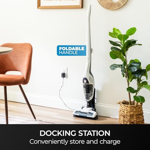 Kenmore 200 Series Cordless Stick Vacuum Lightweight Cleaner | 2-Speed Power Suction LED Headlight 2-in-1 Handheld for Hardwood Floor, Low Pile Carpet & Pet Hair