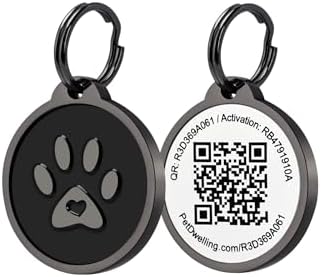 Pet Dwelling QR Code Pet ID Tag – Scan to Contact Owner Instantly, No App Needed, Smart Dog & Cat Tag with Free Personalized Online Pet Profile