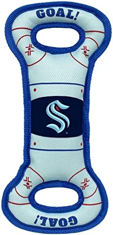 Pets First NHL Seattle Kraken Ice Hockey Rink PET Toy with Inner Squeaker. A Tough Toy for Dogs & Cats with Exciting Hockey Graphics, Gorgeous Team Logo & Double Stitch Trims