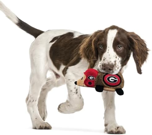 NCAA Georgia Bulldogs Plush Hedgehog Toy for Dogs & Cats, Cool Soft Pet Toy for Fun and Interactive Play, Dog Chew Toy with Squeaker, Licensed Hot Pet Toy