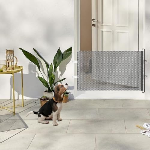 Retractable Pet Safety Gate Barrier, Adjustable Pet Security Gate for Stair