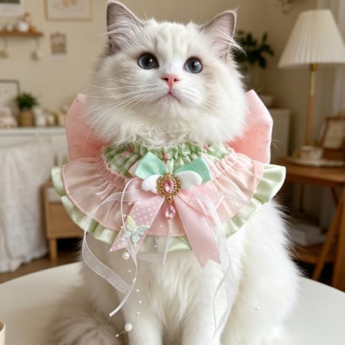 Cat Dog Lace Bow Collar Luxury Elastic Neckline (#8)