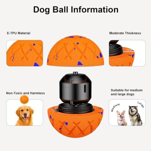 Moving Dog Toy, Interactive, Bouncing and Rotating, Silent Foam Material, IP54 Waterproof Rating, Smart Active Rolling, Stimulation Toys for Medium and to Keep Them Busy