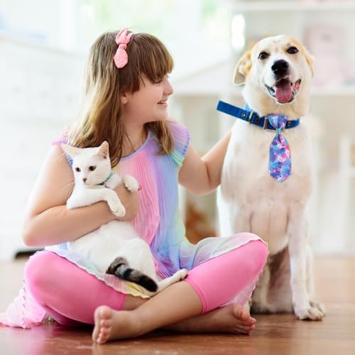 Wesiti 80 Pcs Dog Tie for Small Dogs Assorted Pattern Cat Tie Cat Collar Bows Bowtie Collar Bowtie for Small Medium Puppy Pet Photography Grooming Party(Vibrant Style)