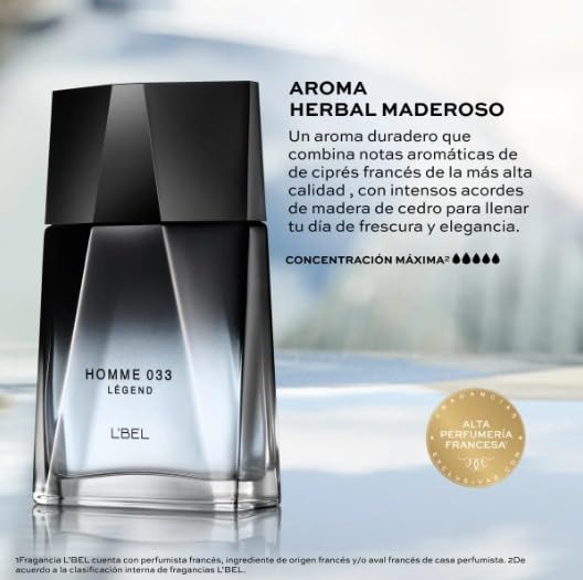 L'Bel Homme 033 Duo Set: Homme 033 and Legend Parfum/Perfume Masculino 100 ml / 3.3 fl.oz. each