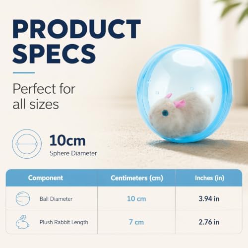 Interactive Cat Toy Ball, Rechargeable Self-Rolling Cat Toy Ball, Electric Hamster Running Rolling Ball with Auto Obstacle Avoidance, Automatic Moving Cat Toys for Indoor Cats & Dogs, Hamster blue