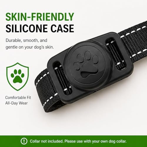 Pet Tracker,GPS Collar for Dogs (Android Only) Smart tag,Waterproof Compatible with Google Find My,No Monthly Fee,Advanced Tracking Solution Smart Collar for Pet Safety Ideal Small Large Dogs