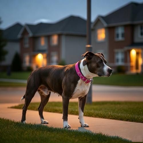 Reflective Dog Collar for Medium Dogs Wide Padding 6 Holes Adjusta