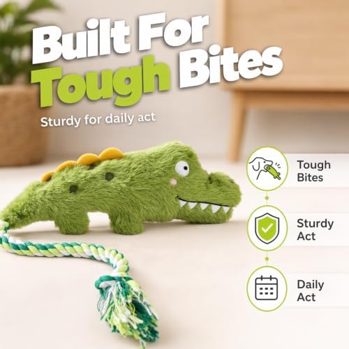 Yilia Fun Knotty Crocodile Dog Chew Toy for Interactive Play (Elephant)