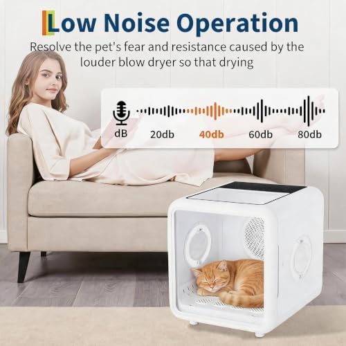 Pet Drying Box 360° High-Efficiency Drying System, 72L Comfort Design, Safety with Smart Temperature Control, LED Control Panel & Smart Auto-Open Door
