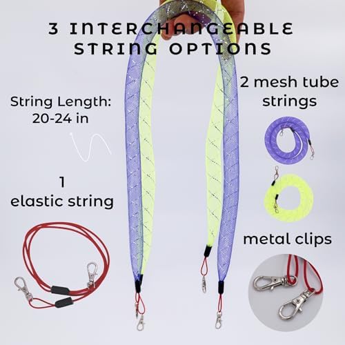 Cat Toys for Indoor Cats, Interactive Cat Wand Toy Set – 2 Retractable Wands with Wooden Handles, 9 Refills (Feathers & Worms) – 2 Mesh Tube Strings & 1 Elastic String for Cats and Kittens