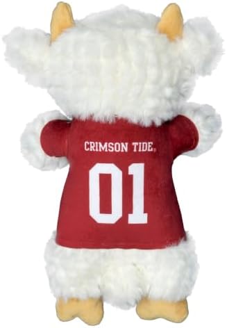 Pets First NCAA Alabama Crimson Tide Goat Plush Toy for Dogs and Cats with Squeaker, Wearing a Team Jersey! Fun & Sporty Goat Shaped Dog Chew Toy, Interactive Pet Toy