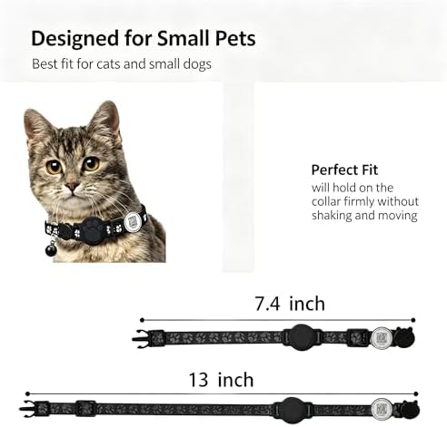Cat Tracker with QR Code GPS Collar for Cats Electronic Pet Locator Waterproof Compatible with Apple Find My No Monthly Fee Ideal for Small to Large Cats Advanced Tracking Solution Smart Collar