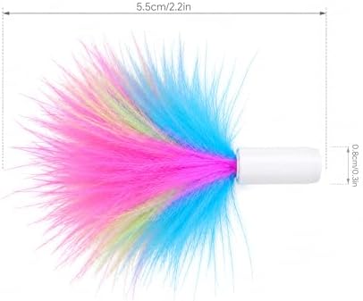 Cat Feather Toy Replacement Refills, Colorful Teaser Wand Attachments for Interactive Play,3 Pack