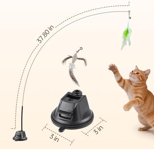 Interactive Cat Toys for Indoor Cats, Feather Wand