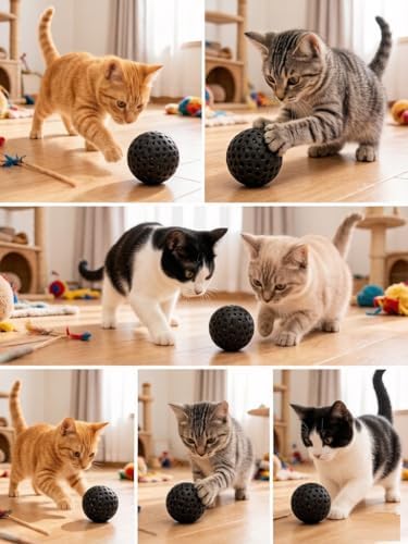 Cat Golf Balls Interactive Sponge Foam Soccer Balls Toy (Black)
