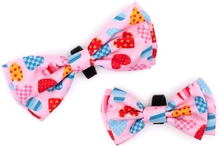 THE WORTHY DOG Spring Patterns Pet Bow Ties for Dogs & Cats, Love is Love