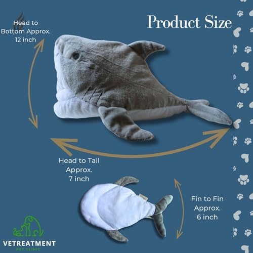 7" Squeaky Plush Toy for Puppies Small Dogs, Grey Shark
