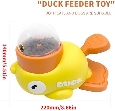 Interactive Duck Pet Treat Dispenser, Food Puzzle Toy, IQ Training Slow Feeder for Dogs and Cats