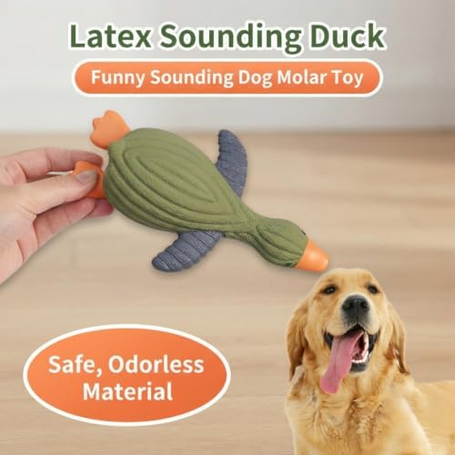 Squeaky Duck Dog Toy, Latex Chew Toy for Interactive Play