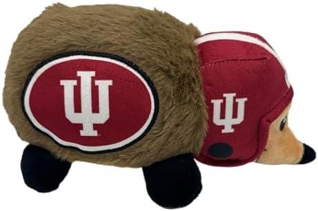 NCAA Indiana Hoosiers Plush Hedgehog Toy for Dogs & Cats, Cool Soft Pet Toy for Fun and Interactive Play, Dog Chew Toy with Squeaker, Licensed Hot Pet Toy