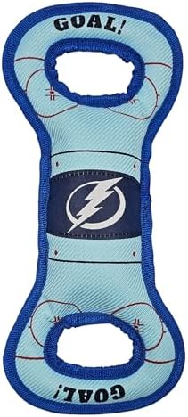 Pets First NHL Tampa Bay Lightning Hockey Field Dog Tug Fetch Squeak Chew Toy, One Size