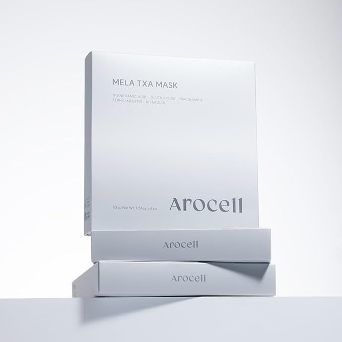 Arocell Melatranex Face Mask with Tranexamic Acid, Hydrating & Soothing Sheet Mask (4 Count)
