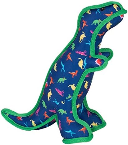 The Worthy Dog Animal Pattern Tough Plush Squeaky Dog Toy, Dino