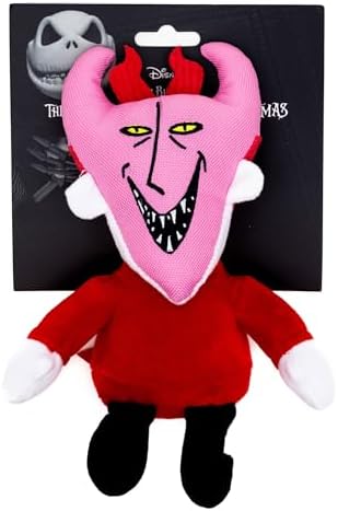 Buckle-Down Disney Squeaky Plush Dog Toy for Large, Medium & Small Dogs, The Nightmare Before Christmas Lock Full Body Pose, 3.5" x 4.5"