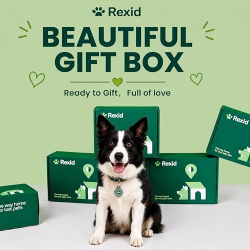 RexID Round Smart Dog Tag 5 Pack – QR Code ID Tag with Online Profile & Owner Contact – Anyone Anywhere Scan Instantly to Reunite – 1.18'' Lightweight & Noise-Free for Dog&Cat