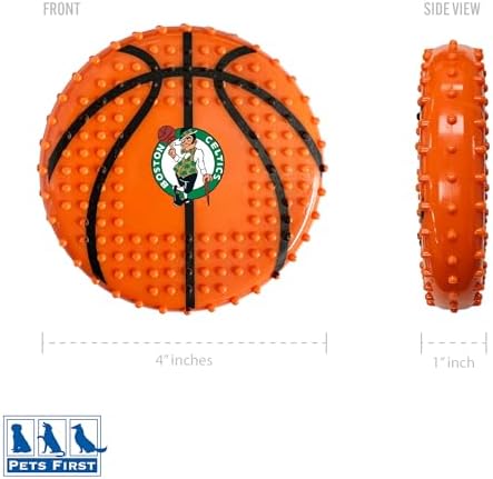 Pets First NBA Boston Celtics Hard-Nylon Bacon-Flavored Basketball Chew Toy, Indestructible Dog and Cat Chewy Toy, Tug, Fetch Toy, Sporty Fun Toy for Dogs