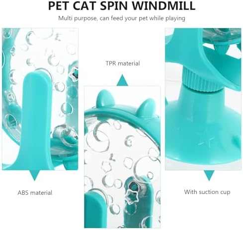 DOITOOL Cat Puppy Feeding Toy Slow Food Dispenser Rotating Windmill Treat Feeder Interactive Iq Puzzle 5.12 Inch for Healthy Eating
