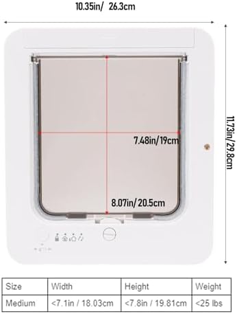 HEEPDD Smart Cat Door, Easy Install Automatic Microchip Collar Activated Pet Flap with Smart Sensing Technology for Indoor Outdoor Cats Dogs Doors Walls Windows