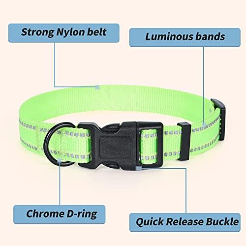 Mile High Life Reflective Dog Collar, Adjustable Lightweight Quick Release
