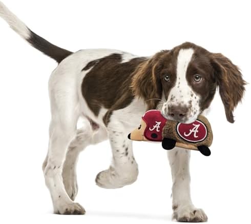 NCAA Alabama Crimson Tide Plush Hedgehog Toy for Dogs & Cats, Cool Soft Pet Toy for Fun and Interactive Play, Dog Chew Toy with Squeaker, Licensed Hot Pet Toy