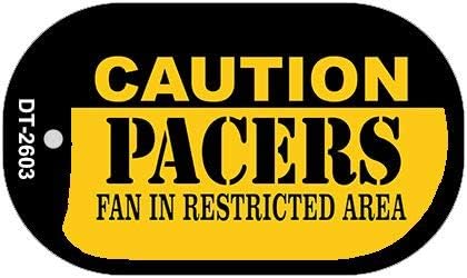 SMART BLONDE Caution Pacers Fan Area Novelty Metal Dog Tag Necklace DT-2603