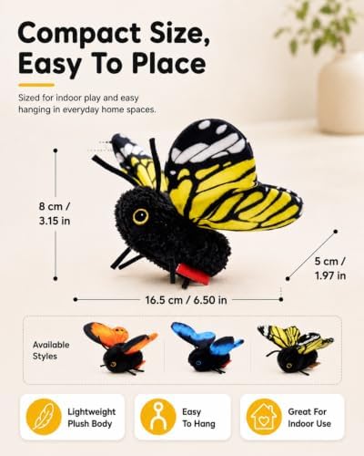 Smart Sensing Flapping Butterfly Toy for Cats