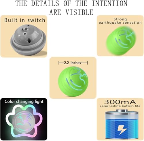 Smart Jumping Ball Dog Toy, Automatic Moving Pet Ball, Suitable for Toy Balls for Small Dogs and Cats (Green)