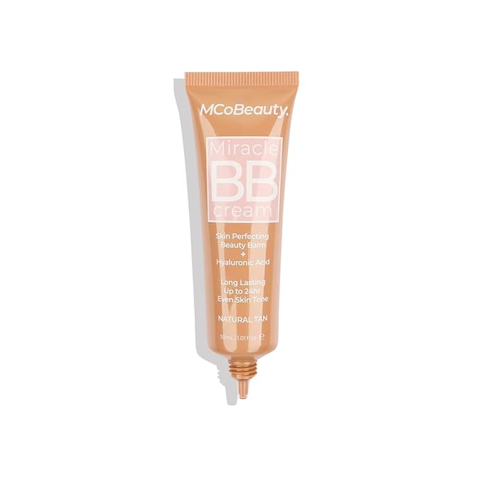MCoBeauty - Miracle BB Cream - Primes and Tints - Everyday Skin Tone Balancing Face - Contains Hyaluronic Acid and Glycerin - Cream Natural Tan Shade