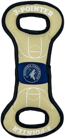 Pets First NBA Minnesota Timberwolves Field Toy. - Tough Nylon Pet Toy with Double Trim Stitching & Inner Squeaker, One Size